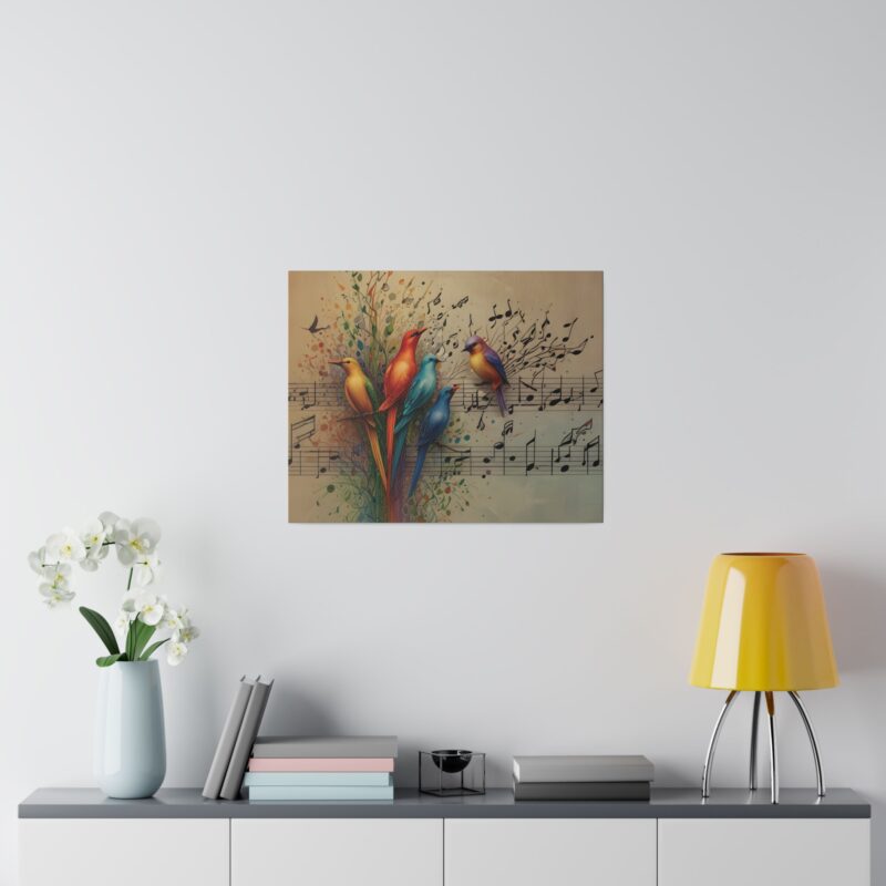 Canvas Wall Art Birds Music Harmony Abstract Design - Image 13