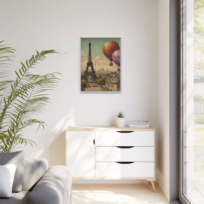 Pastel Eiffel Tower Travel canvas art of Nouveau Typography - Image 95