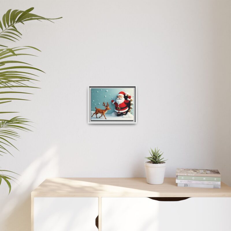 Canvas Wall Art 3D Santa Claus & Reindeer Illusion - Image 44