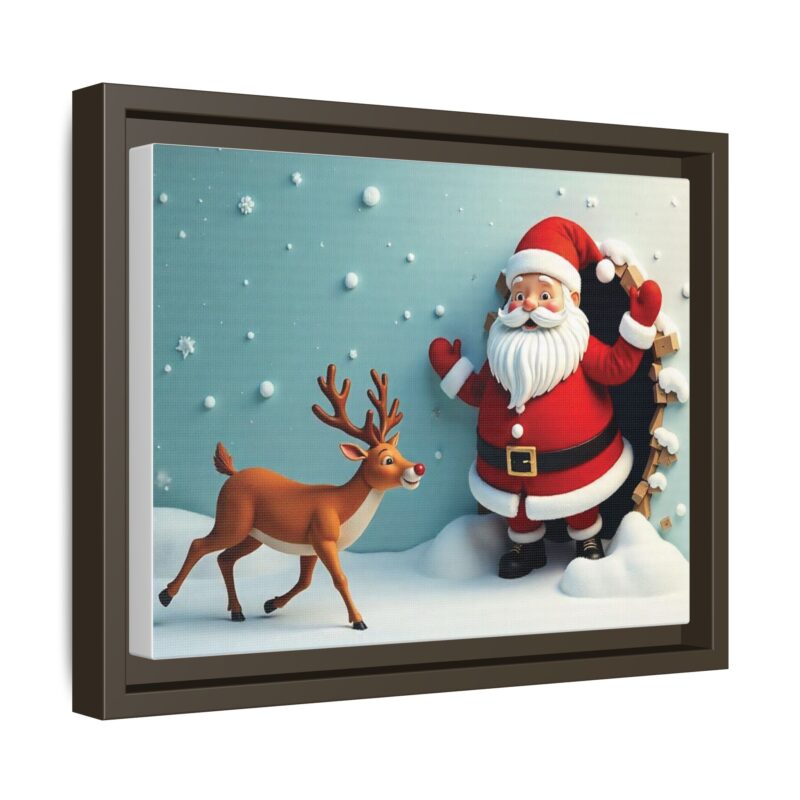Canvas Wall Art 3D Santa Claus & Reindeer Illusion - Image 39