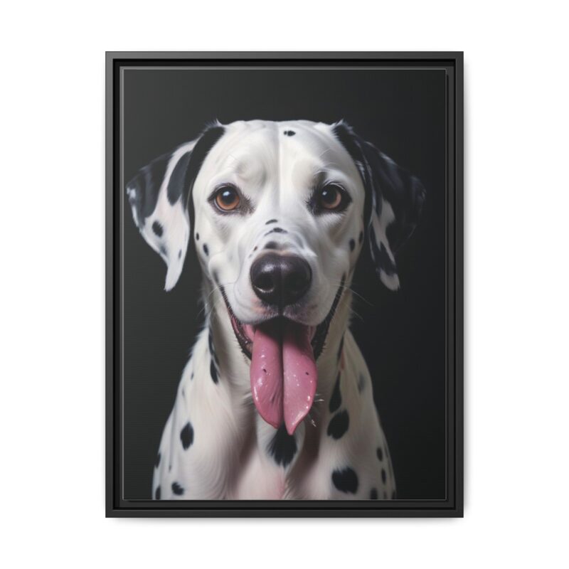 Canvas Art print features a detailed oil painting of a Dalmatian dog with a playful pink tongue sticking out - Image 22