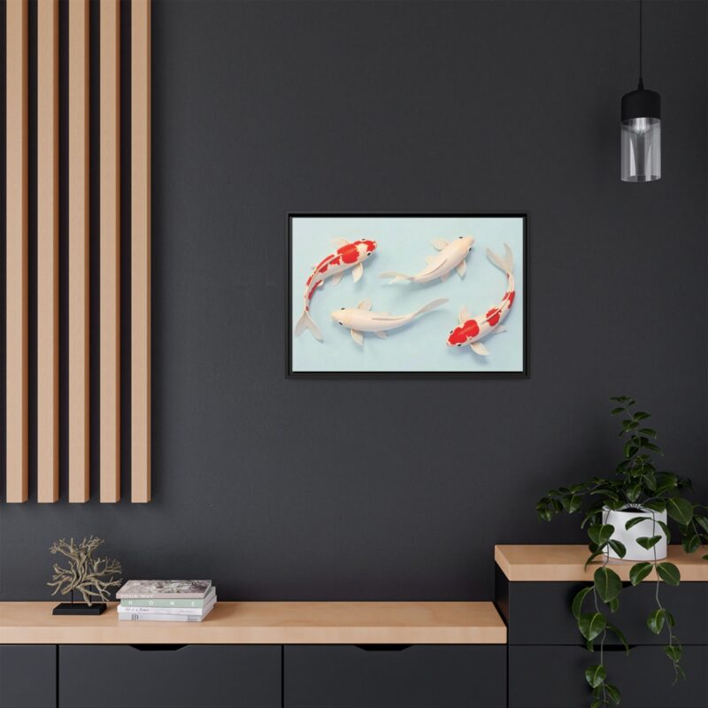 Canvas Print - Colorful Koi Fish Swimming in Minimalist Style - Image 25