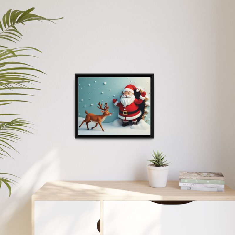 Canvas Wall Art 3D Santa Claus & Reindeer Illusion - Image 20