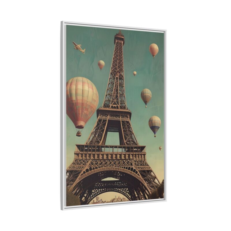 Vintage Paris Travel Canvas art with Hot Air Balloons and Street Lamps - Image 115