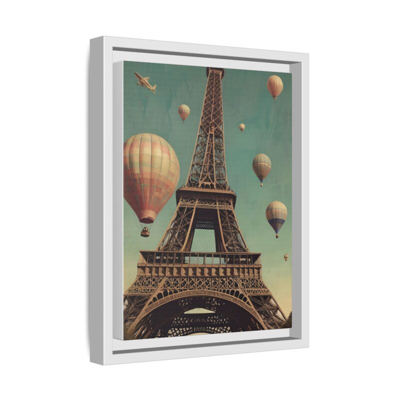 Vintage Paris Travel Canvas art with Hot Air Balloons and Street Lamps - Image 47