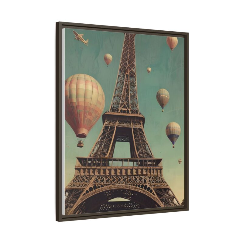 Vintage Paris Travel Canvas art with Hot Air Balloons and Street Lamps - Image 123