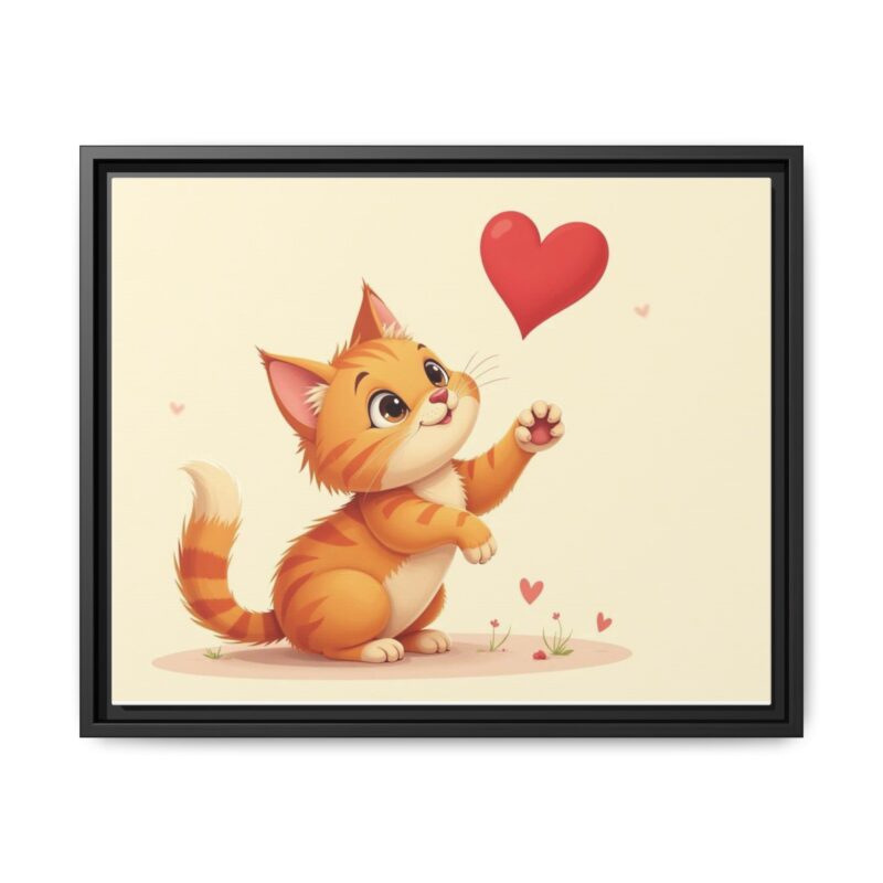 Canvas Print Wall Art - Cartoon Cat Paw Reaching Heart - Image 18