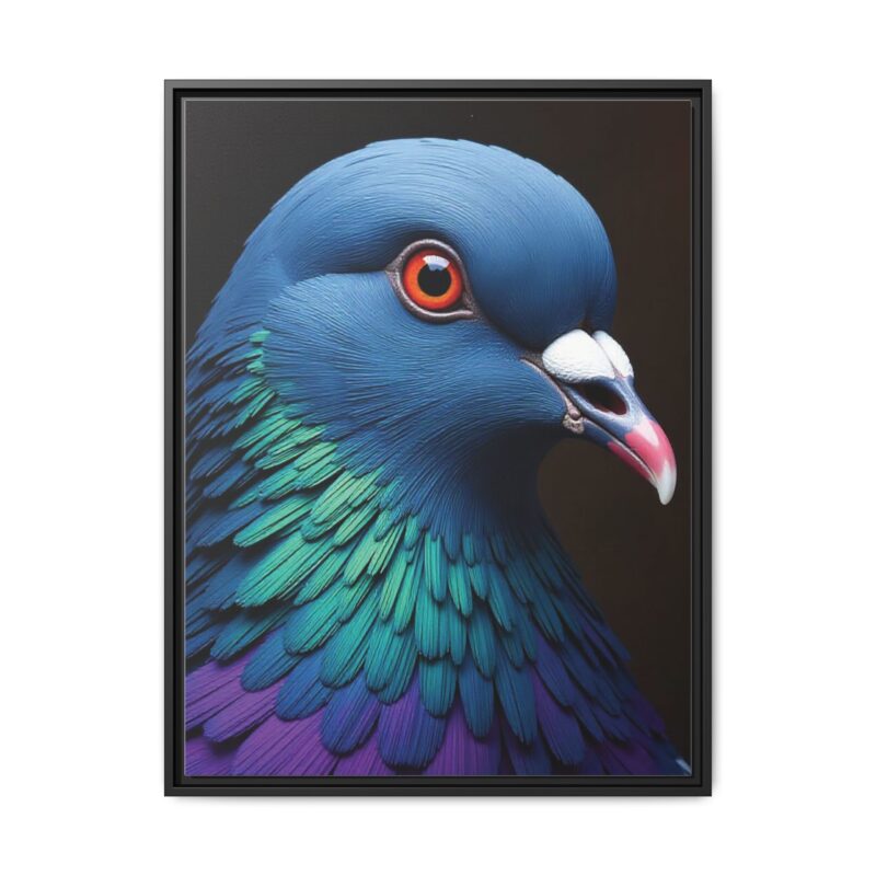 Canvas Print featuring a close-up portrait of a colorful pigeon - Image 26