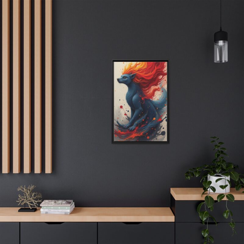 Matte Canvas, Framed  Joyful Chaos: Vibrant Colors and Energetic Expression of Happiness - Image 4
