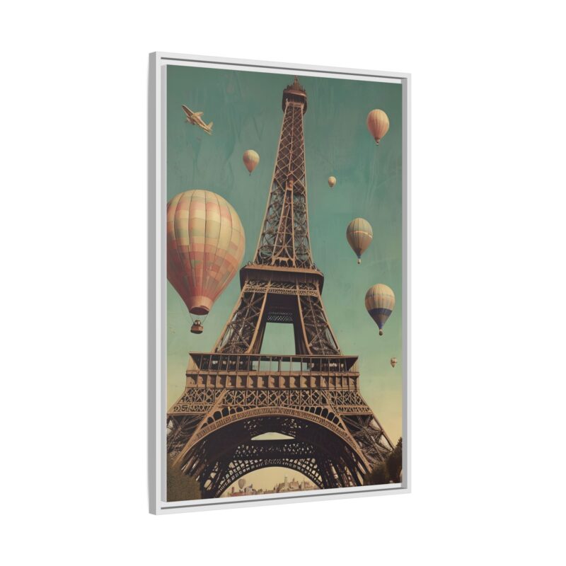 Vintage Paris Travel Canvas art with Hot Air Balloons and Street Lamps - Image 99