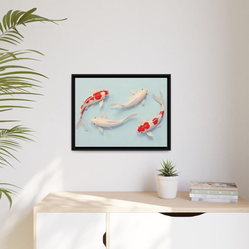 Canvas Print - Colorful Koi Fish Swimming in Minimalist Style - Image 24