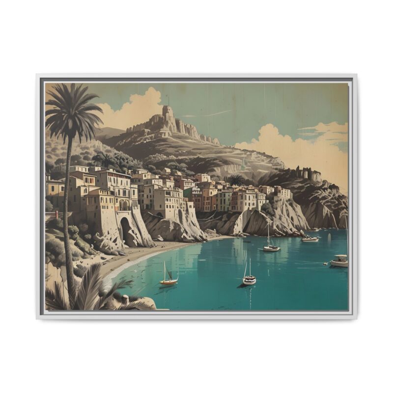Retro Italian Riviera Travel Poster with Bold Typography Wall Art - Image 93