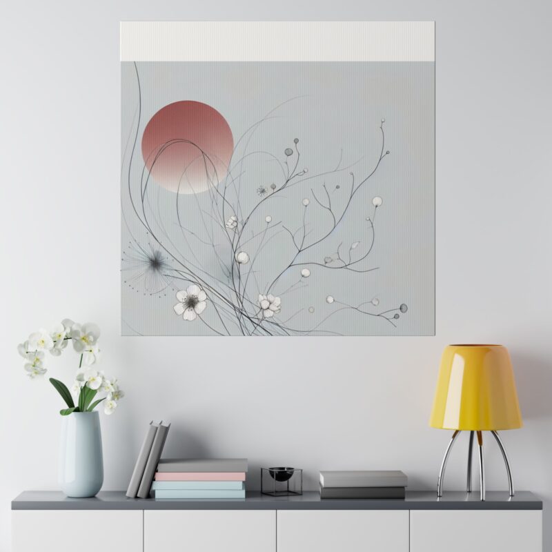 Serenity in Bloom: Japanese Floral Abstract Wall Art - Image 52