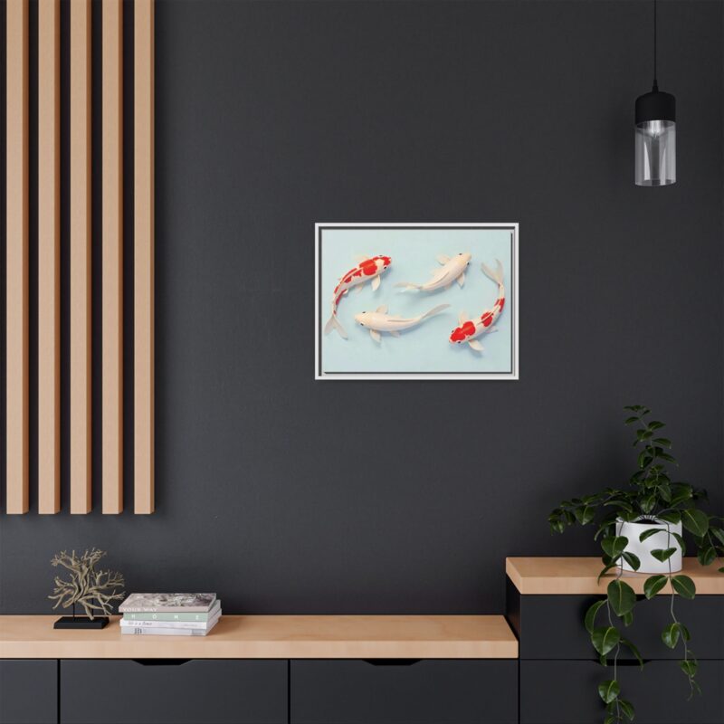 Canvas Print - Colorful Koi Fish Swimming in Minimalist Style - Image 77