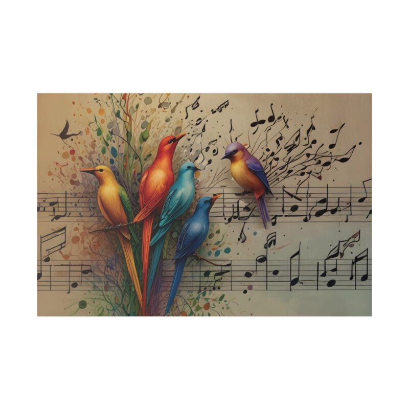 Canvas Wall Art Birds Music Harmony Abstract Design - Image 30