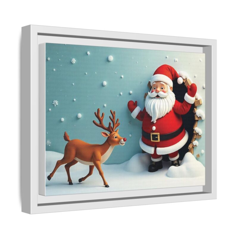 Canvas Wall Art 3D Santa Claus & Reindeer Illusion - Image 43