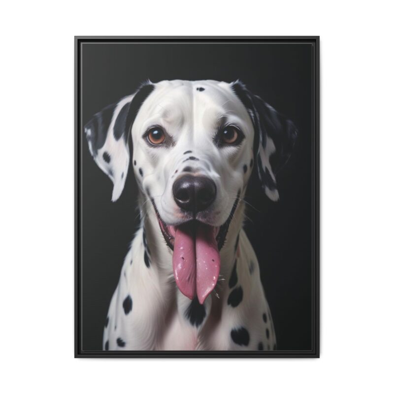 Canvas Art print features a detailed oil painting of a Dalmatian dog with a playful pink tongue sticking out - Image 30