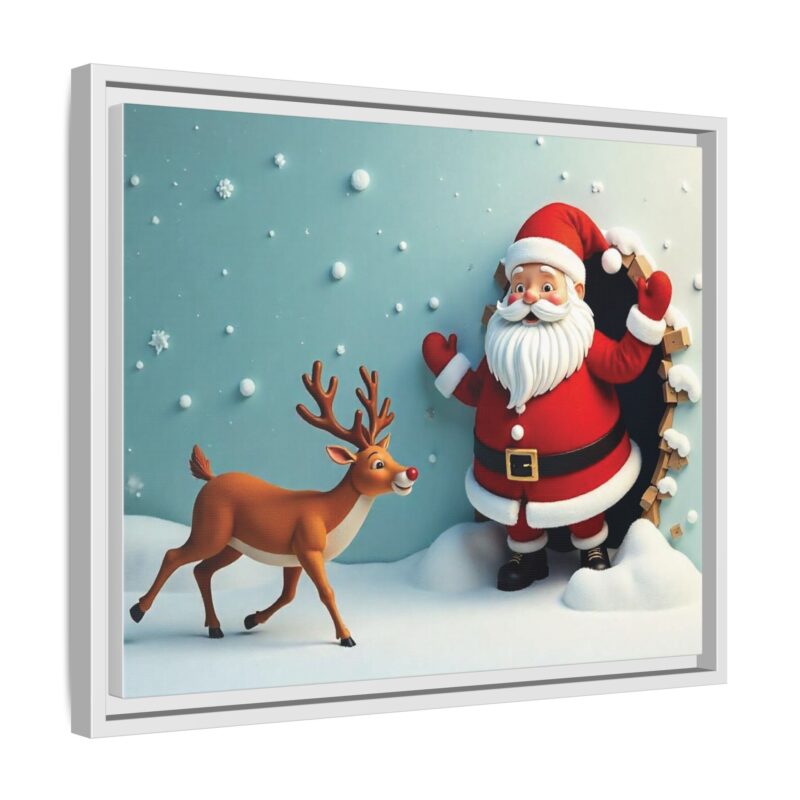 Canvas Wall Art 3D Santa Claus & Reindeer Illusion - Image 67