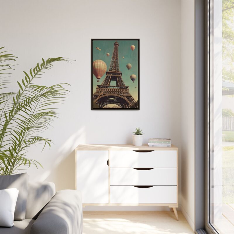 Vintage Paris Travel Canvas art with Hot Air Balloons and Street Lamps - Image 93