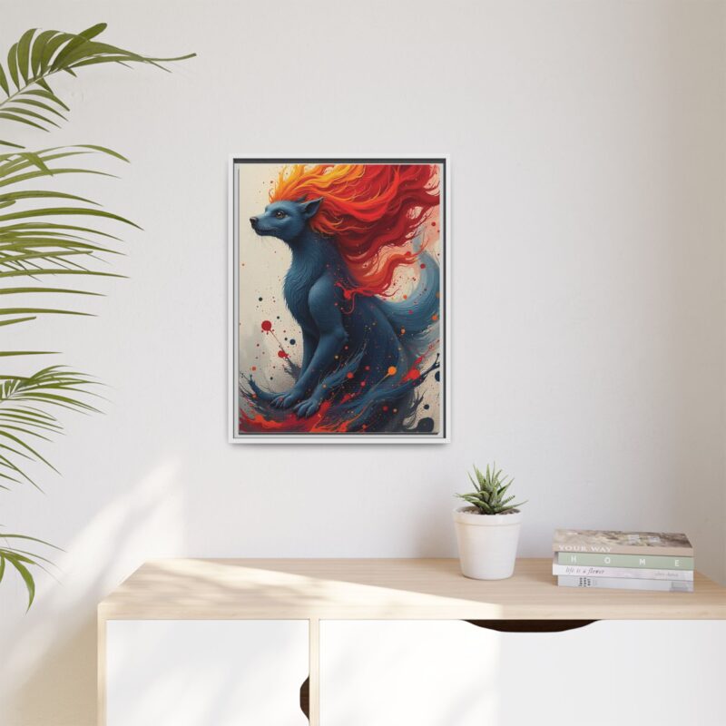 Matte Canvas, Framed  Joyful Chaos: Vibrant Colors and Energetic Expression of Happiness - Image 77