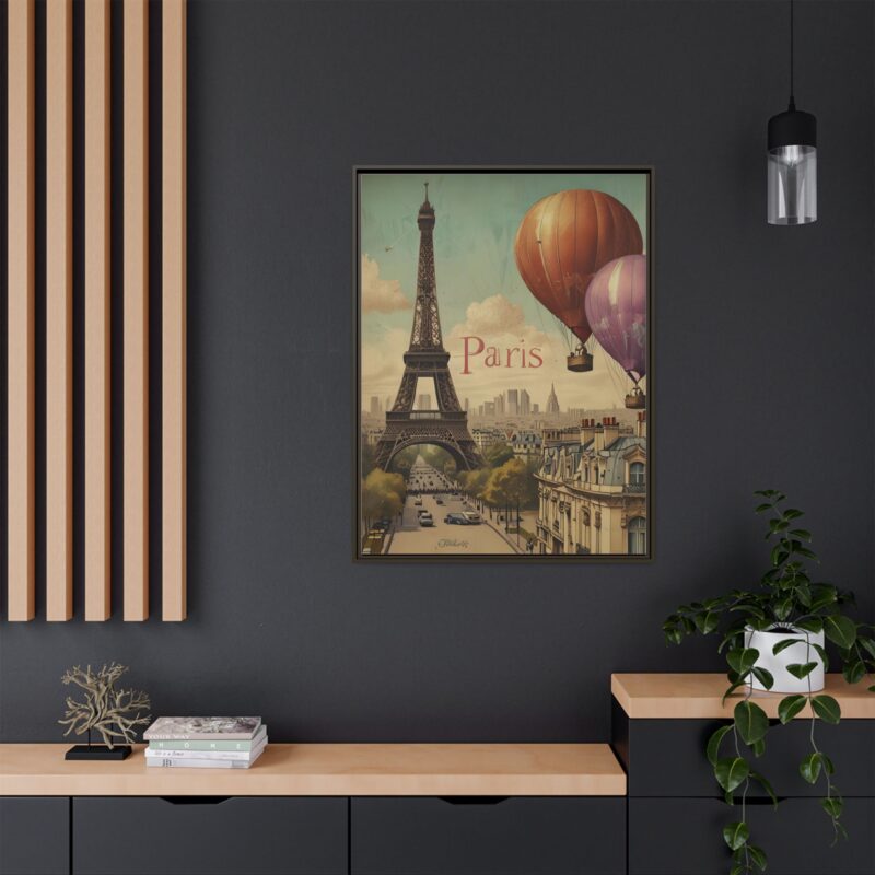 Pastel Eiffel Tower Travel canvas art of Nouveau Typography - Image 108