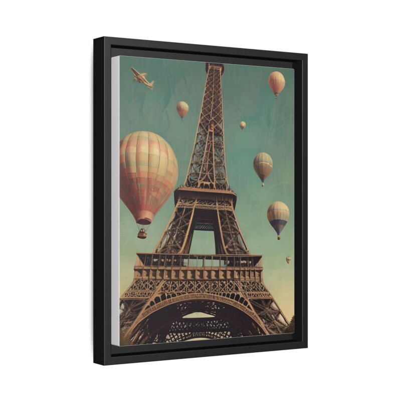 Vintage Paris Travel Canvas art with Hot Air Balloons and Street Lamps - Image 15