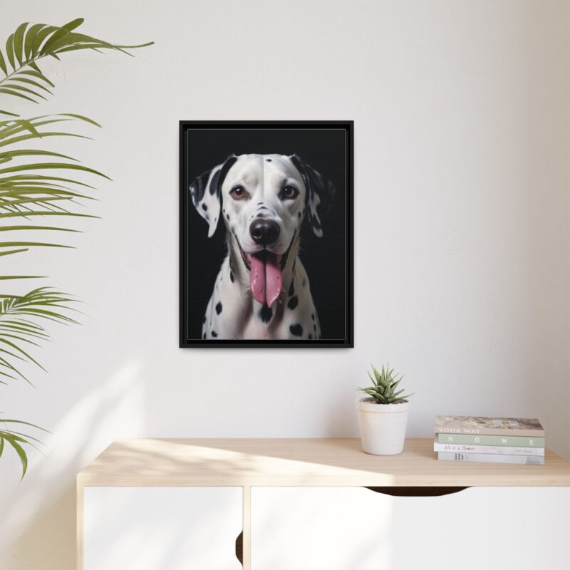 Canvas Art print features a detailed oil painting of a Dalmatian dog with a playful pink tongue sticking out - Image 24