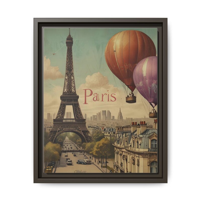 Pastel Eiffel Tower Travel canvas art of Nouveau Typography - Image 49
