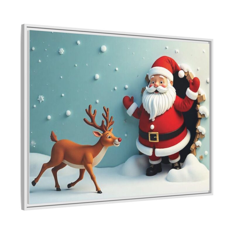 Canvas Wall Art 3D Santa Claus & Reindeer Illusion - Image 107