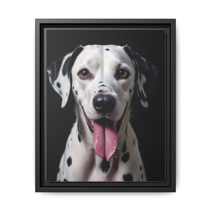 Canvas Art print features a detailed oil painting of a Dalmatian dog with a playful pink tongue sticking out - Image 10