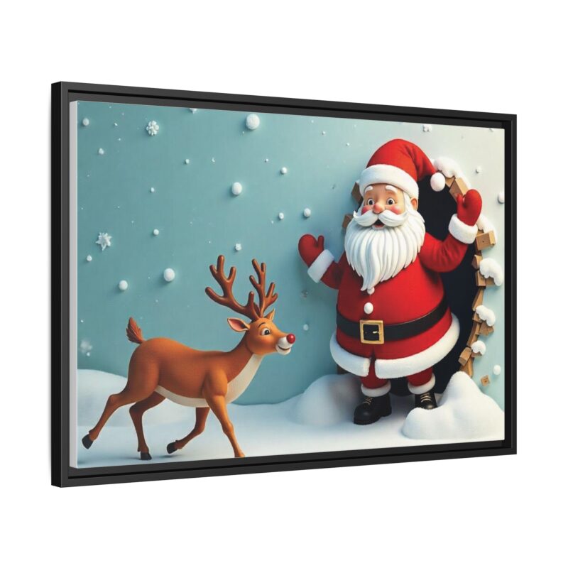 Canvas Wall Art 3D Santa Claus & Reindeer Illusion - Image 27