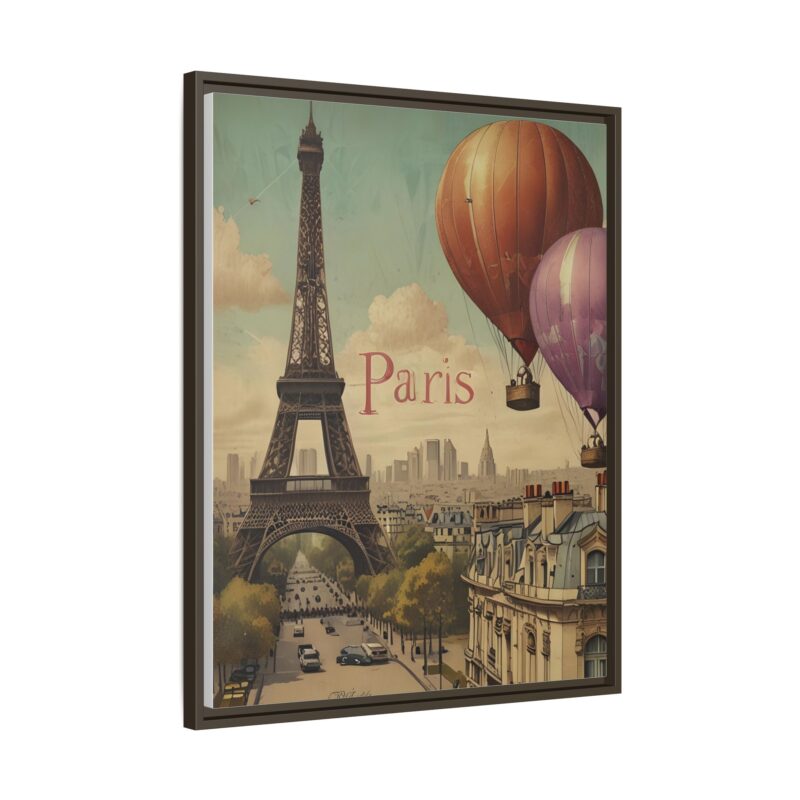 Pastel Eiffel Tower Travel canvas art of Nouveau Typography - Image 126