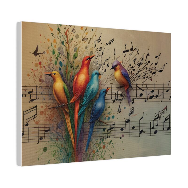 Canvas Wall Art Birds Music Harmony Abstract Design - Image 3