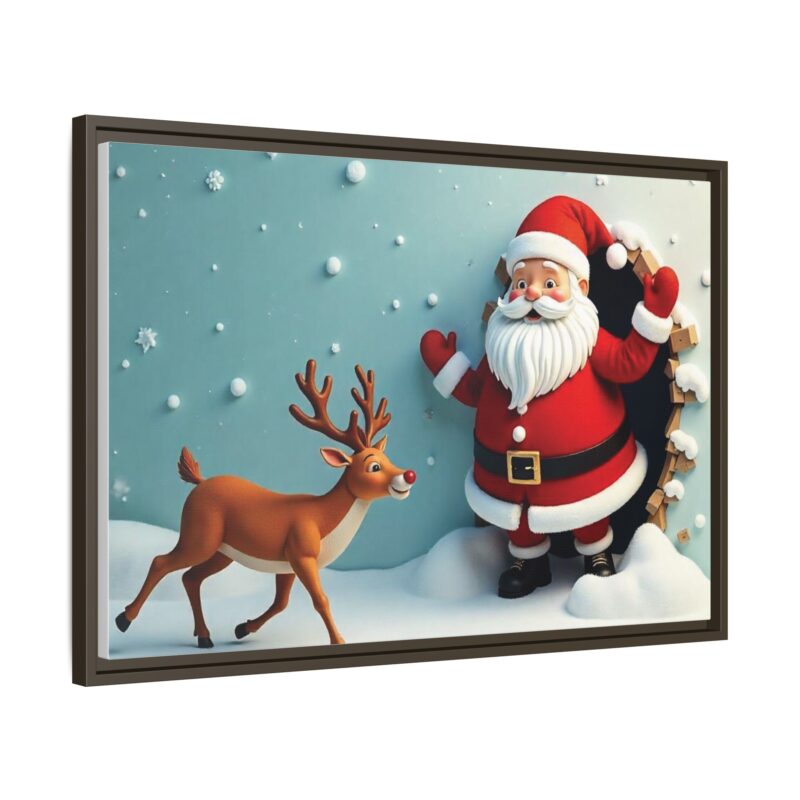 Canvas Wall Art 3D Santa Claus & Reindeer Illusion - Image 79