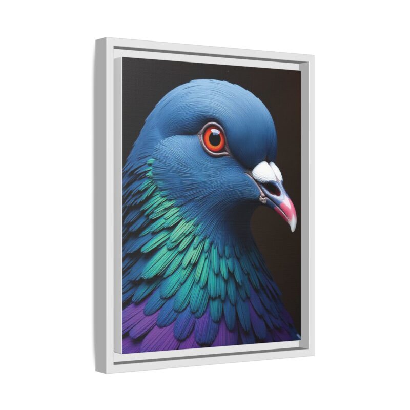 Canvas Print featuring a close-up portrait of a colorful pigeon - Image 55