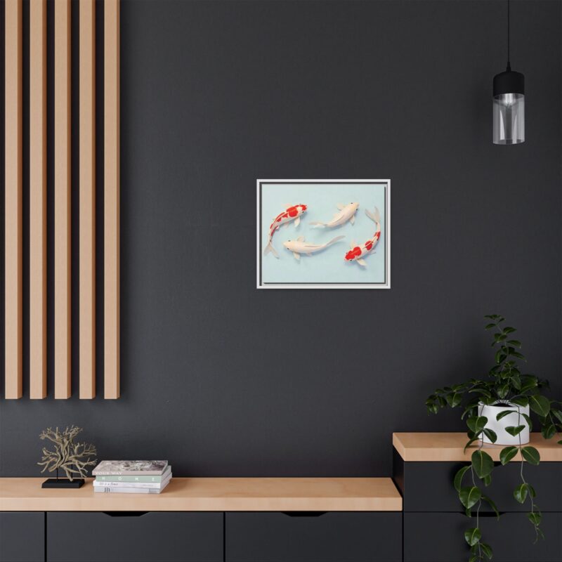 Canvas Print - Colorful Koi Fish Swimming in Minimalist Style - Image 69