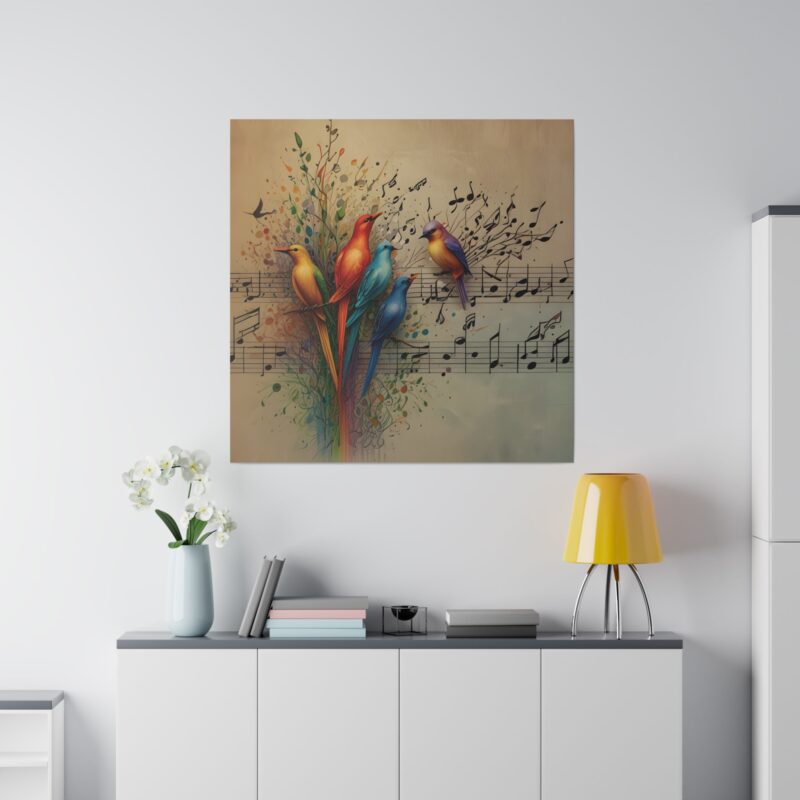 Canvas Wall Art Birds Music Harmony Abstract Design - Image 102