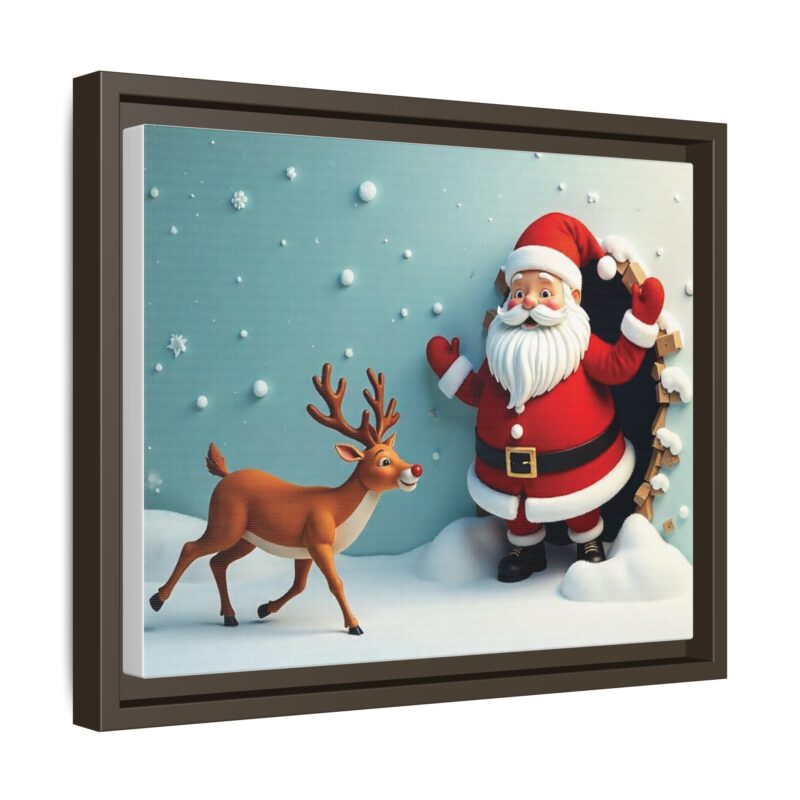 Canvas Wall Art 3D Santa Claus & Reindeer Illusion - Image 47