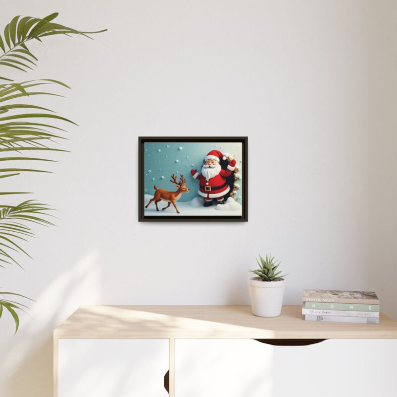 Canvas Wall Art 3D Santa Claus & Reindeer Illusion - Image 56