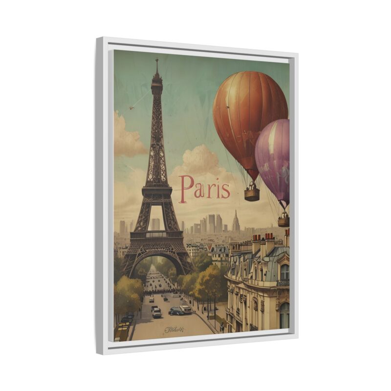 Pastel Eiffel Tower Travel canvas art of Nouveau Typography - Image 78