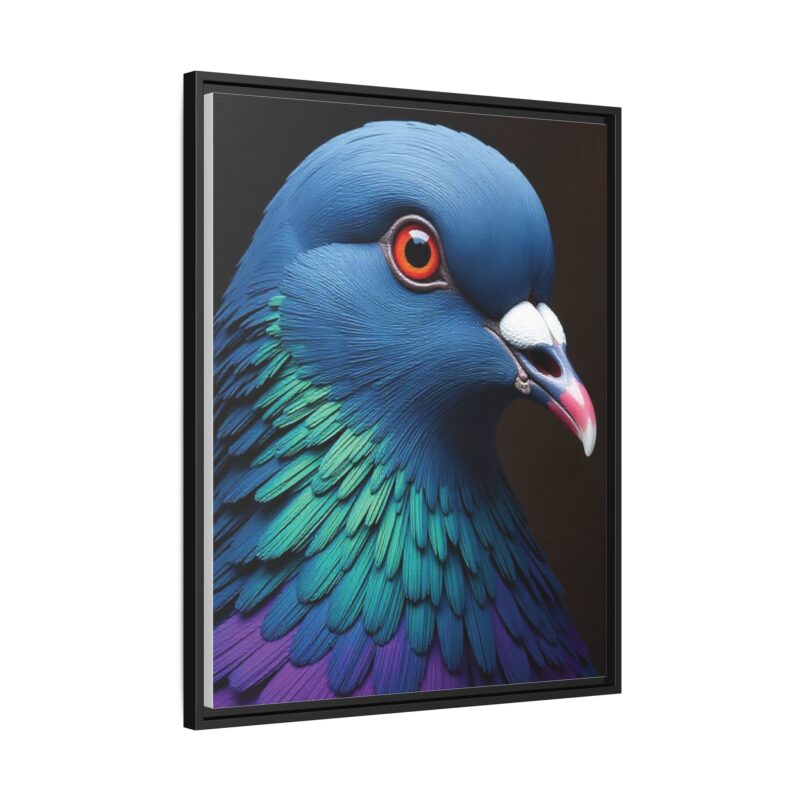 Canvas Print featuring a close-up portrait of a colorful pigeon - Image 3