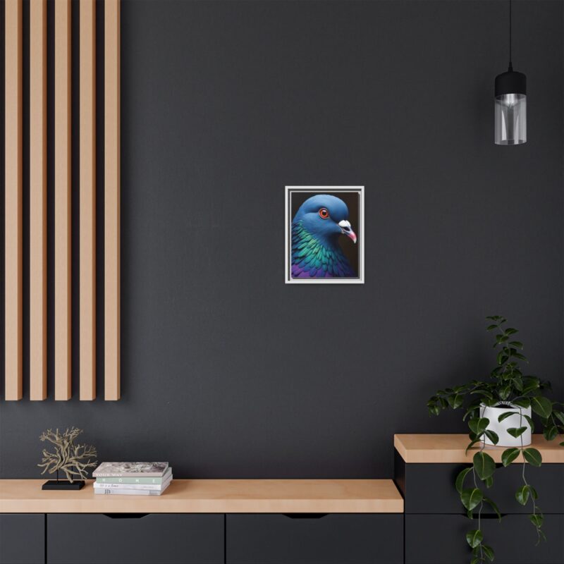 Canvas Print featuring a close-up portrait of a colorful pigeon - Image 48
