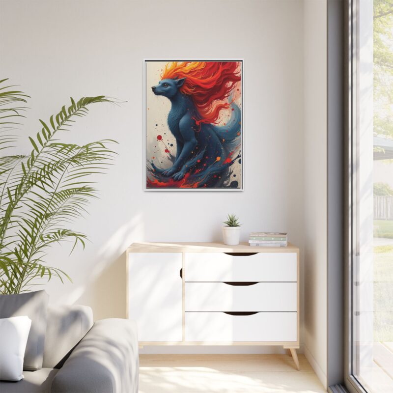 Matte Canvas, Framed  Joyful Chaos: Vibrant Colors and Energetic Expression of Happiness - Image 109
