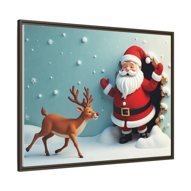 Canvas Wall Art 3D Santa Claus & Reindeer Illusion - Image 103