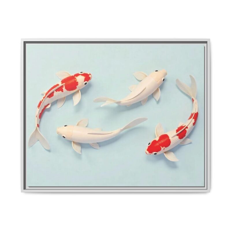Canvas Print - Colorful Koi Fish Swimming in Minimalist Style - Image 130