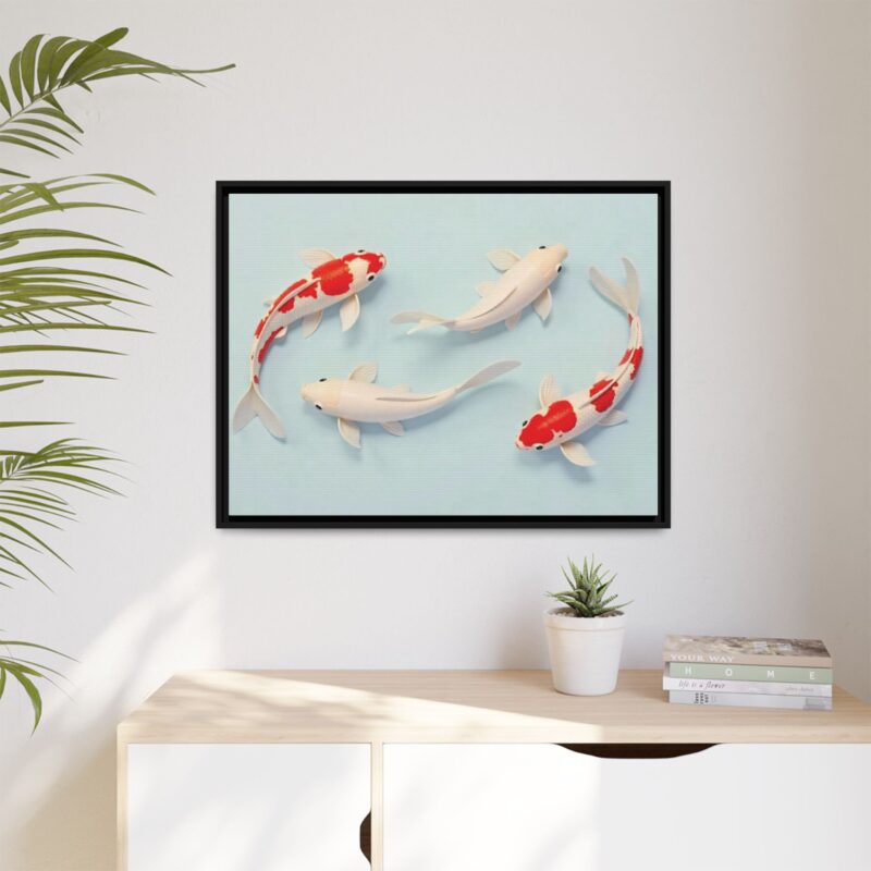 Canvas Print - Colorful Koi Fish Swimming in Minimalist Style - Image 32