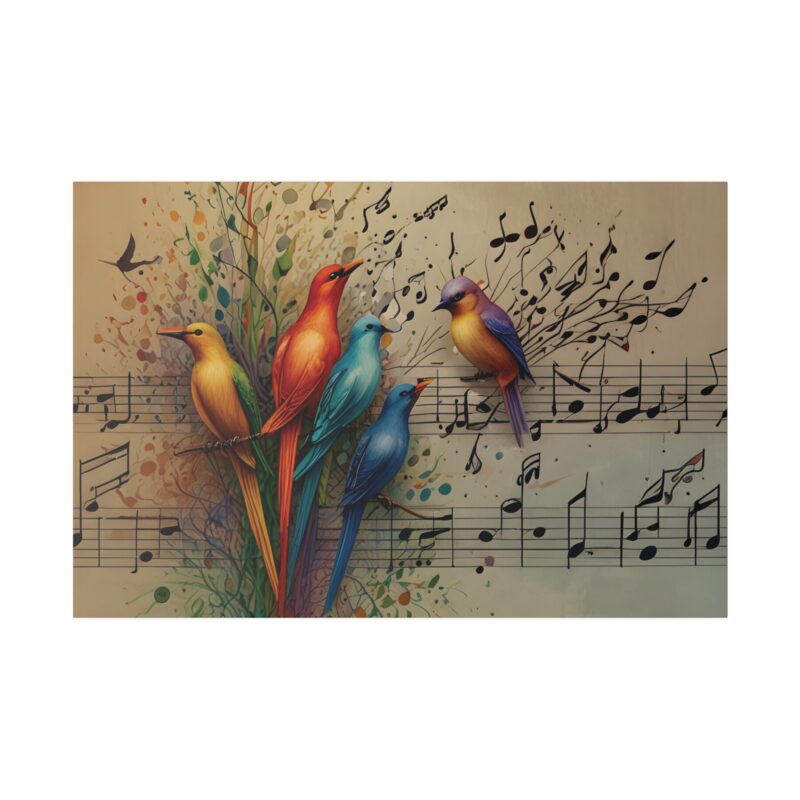 Canvas Wall Art Birds Music Harmony Abstract Design - Image 22