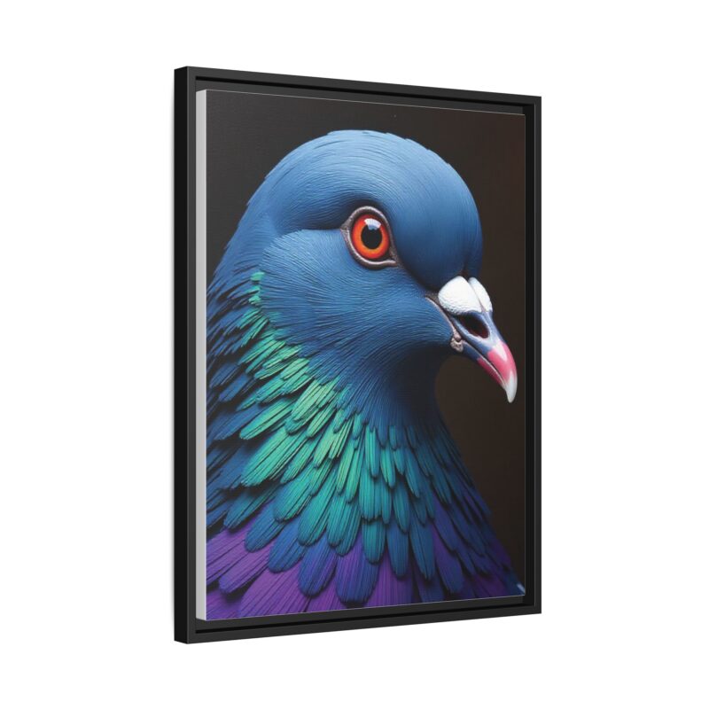 Canvas Print featuring a close-up portrait of a colorful pigeon - Image 23