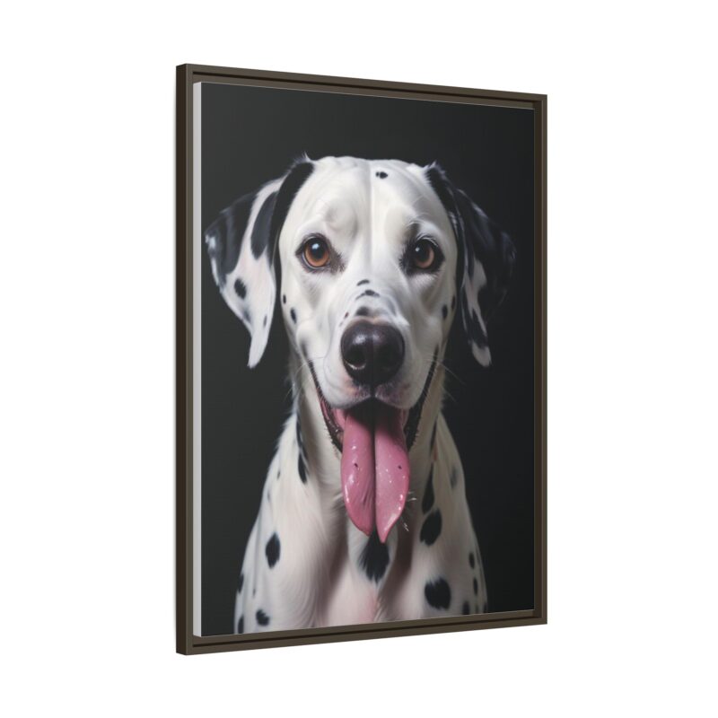 Canvas Art print features a detailed oil painting of a Dalmatian dog with a playful pink tongue sticking out - Image 75