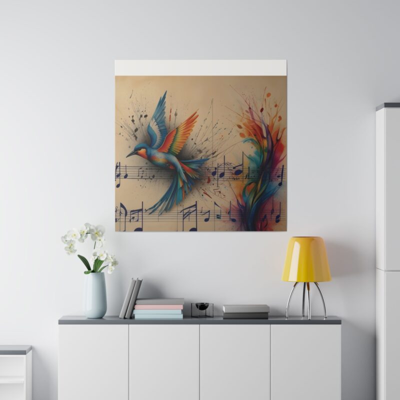 Canvas Wall Art - Minimalist Bird and Music Art: Perfect for Nature Lovers - Image 102